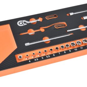 Set 20 del. nasadnih ključeva sa čegrtaljkom 1/4" HEX/mm