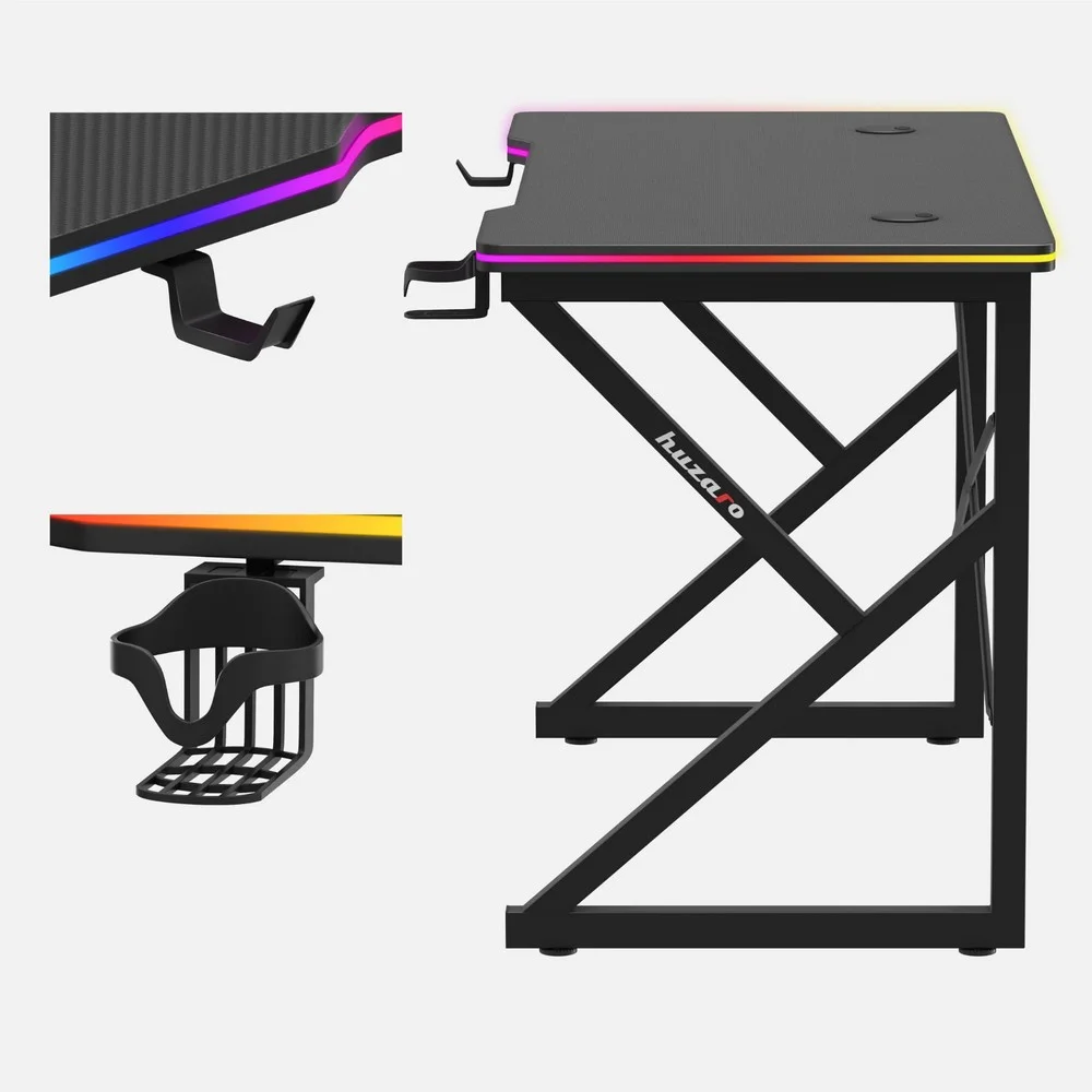 Huzaro Hero 1.7 RGB Crni Gaming sto - Slika 6