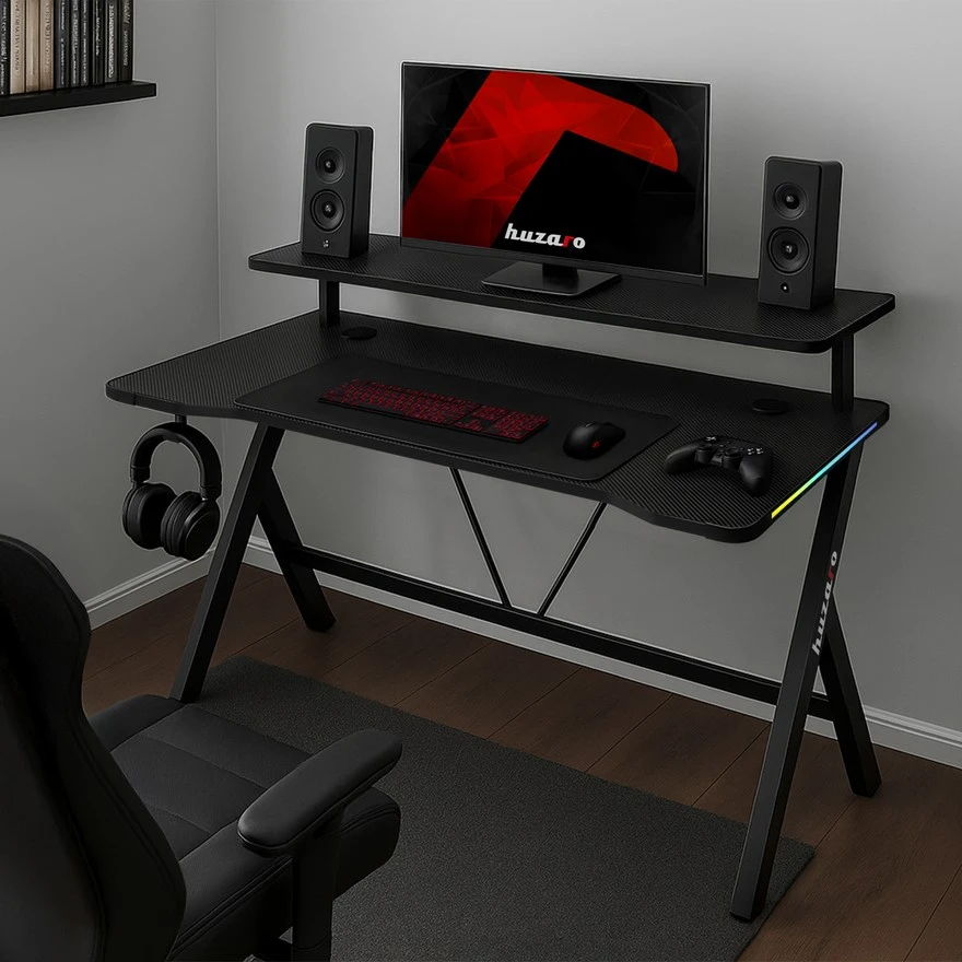 Huzaro Hero 1.9 Crni RGB Gaming sto 120x60cm - Slika 7