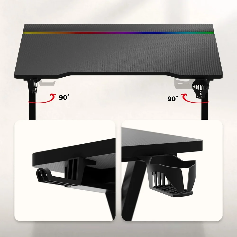 Huzaro Hero 2.4 Crni RGB Gaming sto - Slika 3